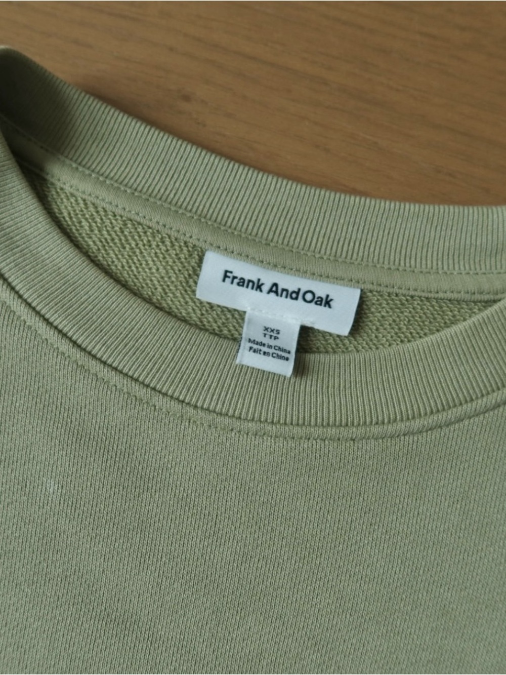 Frank & Oak Women's Sage Green Crewneck Sweatshirt - Picture 2 of 2